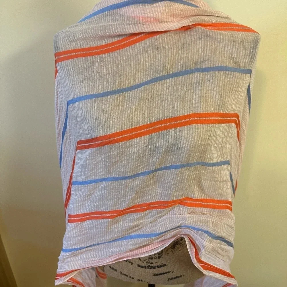TALBOTS CHEERFUL STRIPE OBLONG SCARF, NWT